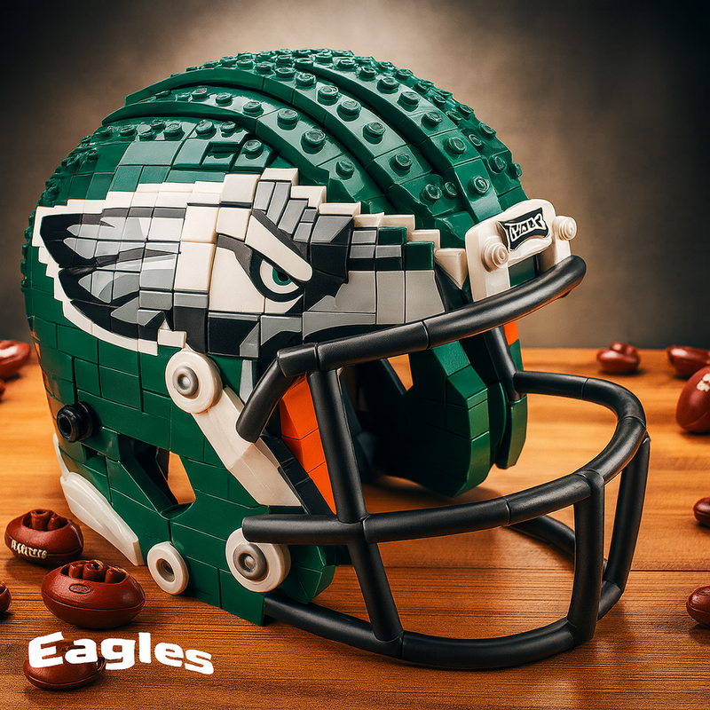 🦅 Philadelphia Eagles Helmet Brick-Built Collectible