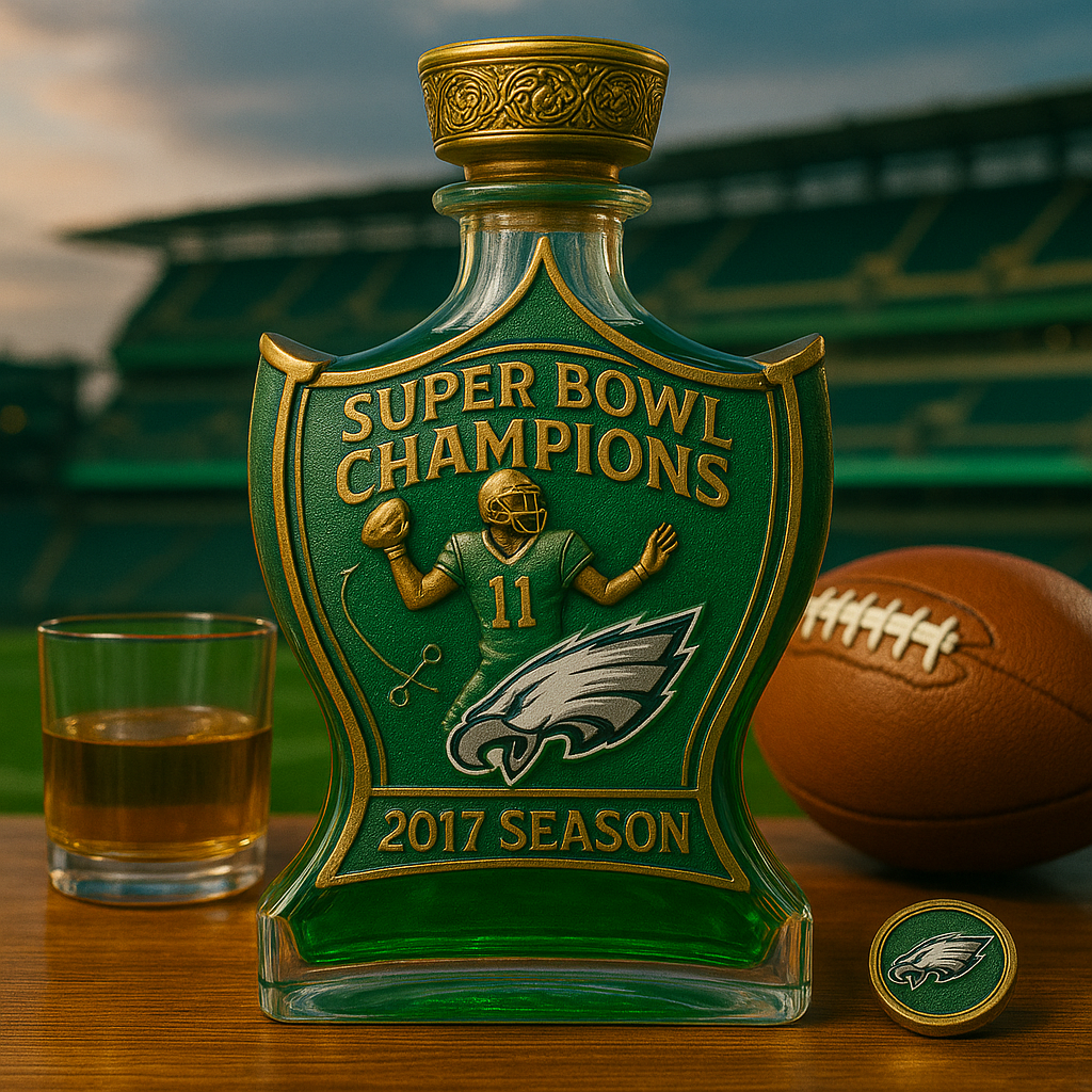 🏈 Philadelphia Eagles Commemorative Whiskey Decanter – 2017 Super Bowl Champions Edition