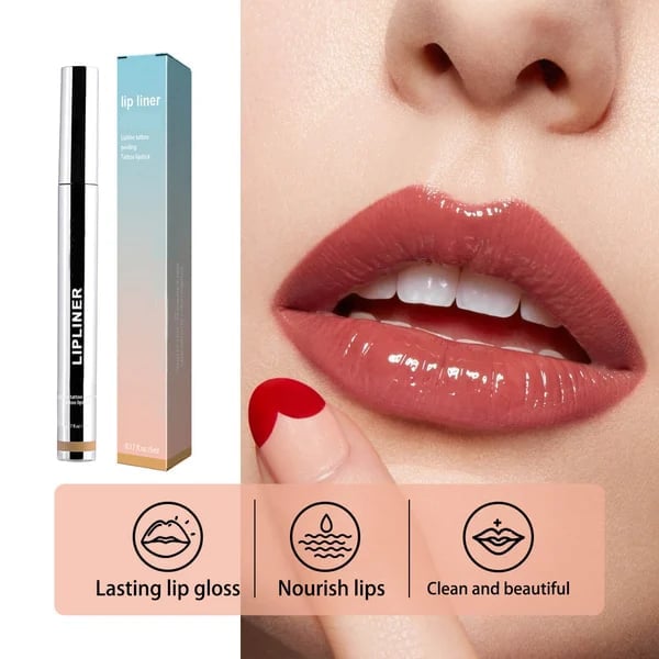 Peel-Off Lip Liner Stain - All Day & Night Lipliner with Hyaluronic Acid & Vitamin E - Long Lasting Formula