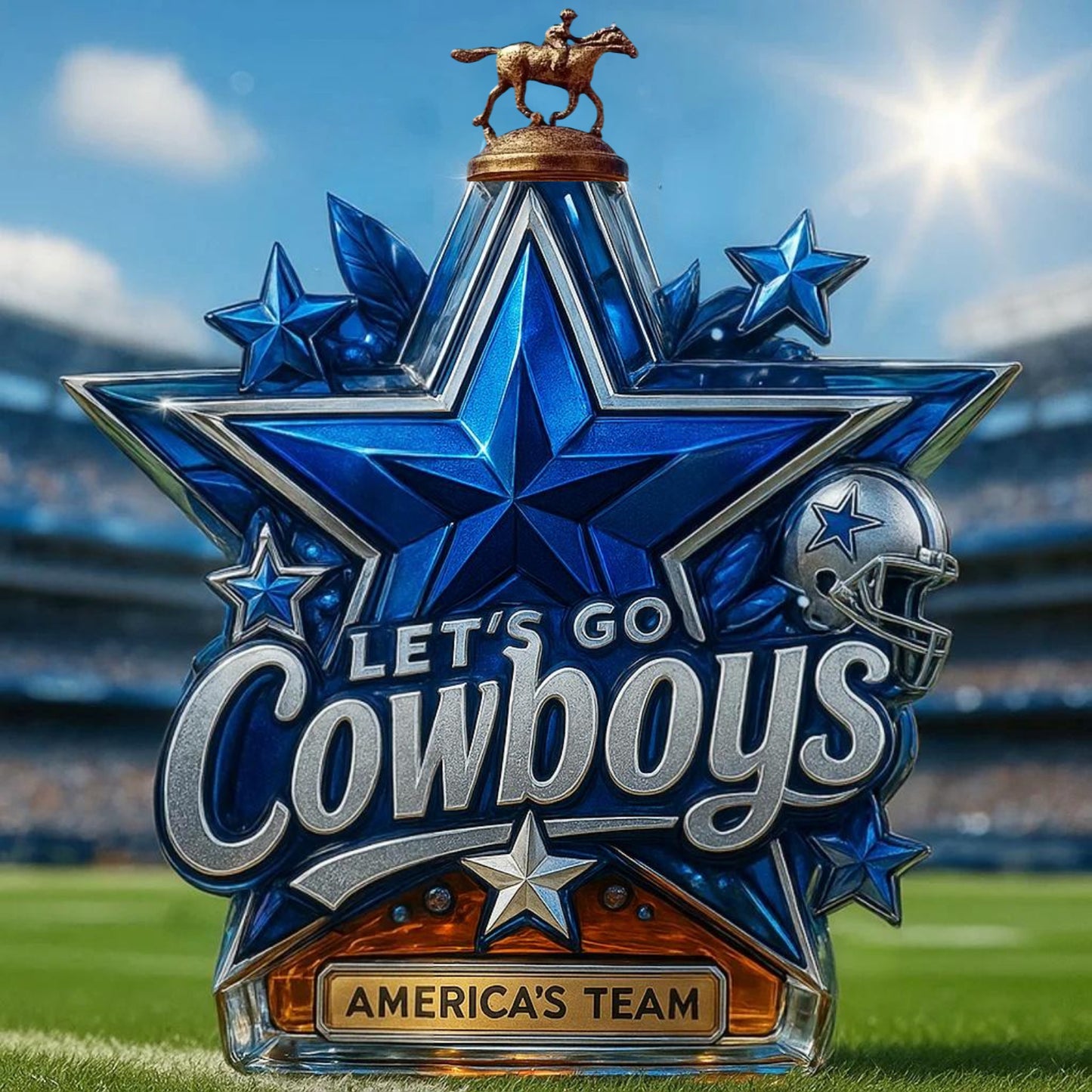 ✨ Limited Edition Lone Star Blue Football Tribute Whiskey Bottle 🏈