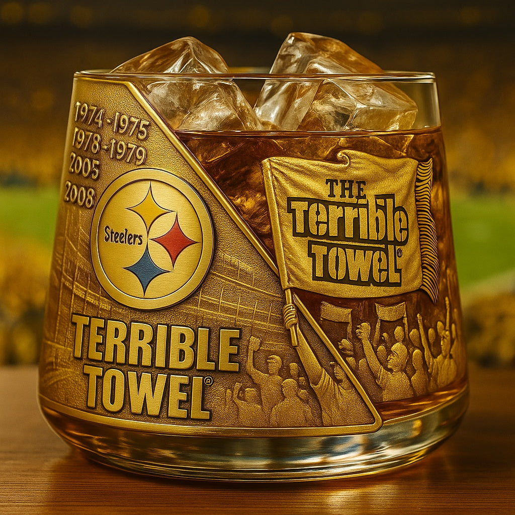Steel City Glory Whiskey Glass – Raise a Toast to Black & Gold Pride 🥃