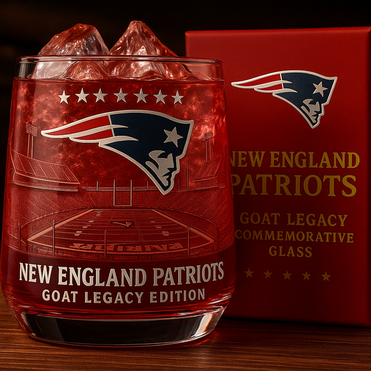 🏈New England Patriots – GOAT Legacy Commemorative Glass