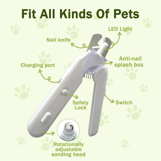 2 in 1 pet nail clippers — —  with LED light