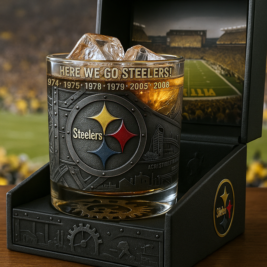 Steel City Glory Whiskey Glass – Raise a Toast to Black & Gold Pride 🥃